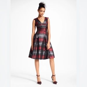 NWT BROOKS BROTHERS Black Checkered Fit & Flare Dress